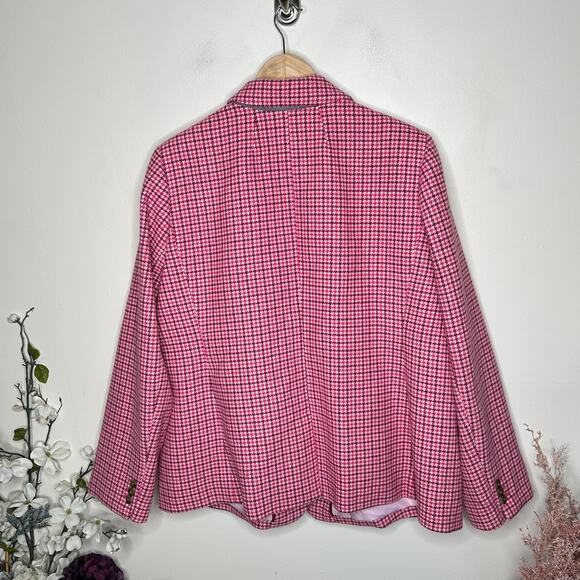 J. CREW Wool-Blend Schoolboy Blazer in Pink Houndstooth Sz 22 {193} - Picture 5 of 8